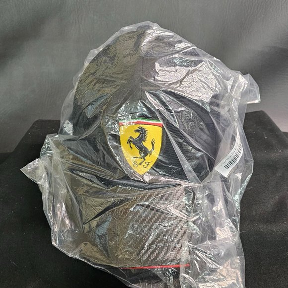 Scuderia Ferrari Official Racing F1 Logo Strapback Adjustable Hat Carbon Cap NEW - Picture 3 of 4